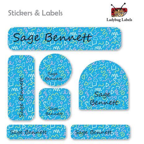 Blue Confetti-Value Pack of 111 labels
