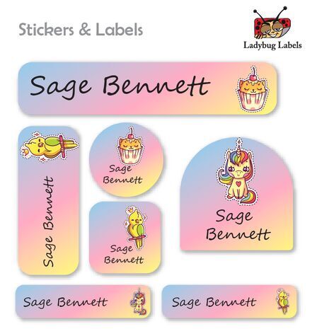 Kitty Cupcake-Value Pack of 111 labels