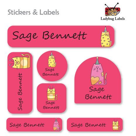 Lazy Cat-Value Pack of 111 labels