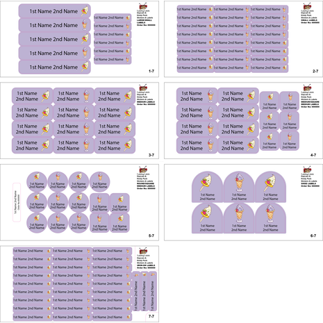 Ice Cream Swirl-Value Pack of 111 labels
