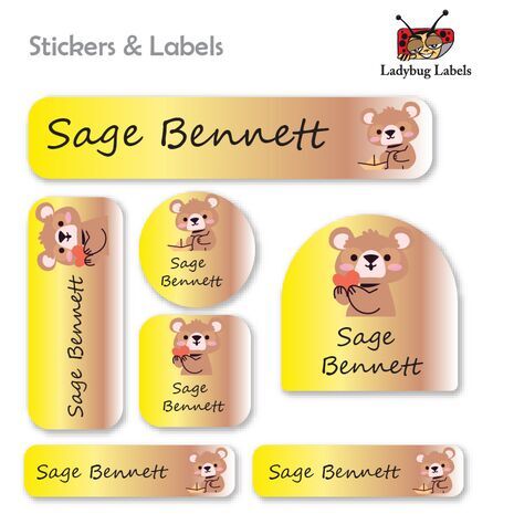 Cute Teddy Bear-Value Pack of 111 labels