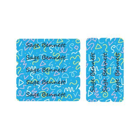 Blue Confetti-Pack of 30 Large waterproof labels