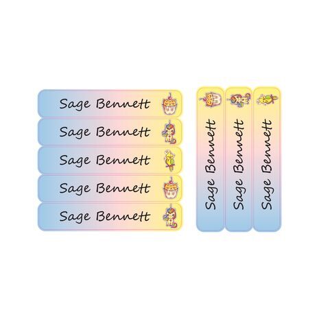 Kitty Cupcake-Pack of 30 Large waterproof labels