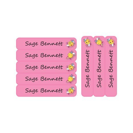Pink Smiley-Pack of 30 Large waterproof labels