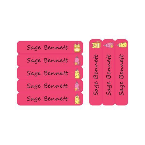 Lazy Cat-Pack of 30 Large waterproof labels