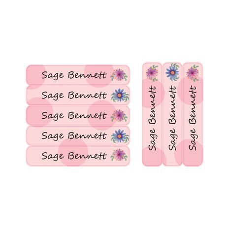 Vector Flower-Pack of 30 Large waterproof labels