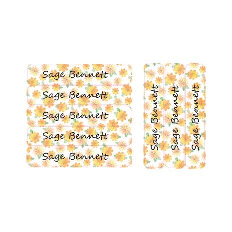 Autumn Flowers-Pack of 30 Large waterproof labels