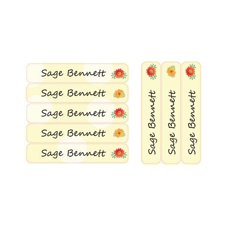 Turning Flower-Pack of 30 Large waterproof labels