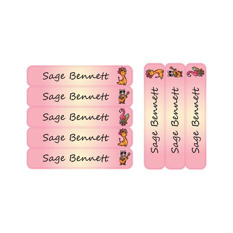 Tiara Giraffe-Pack of 30 Large waterproof labels