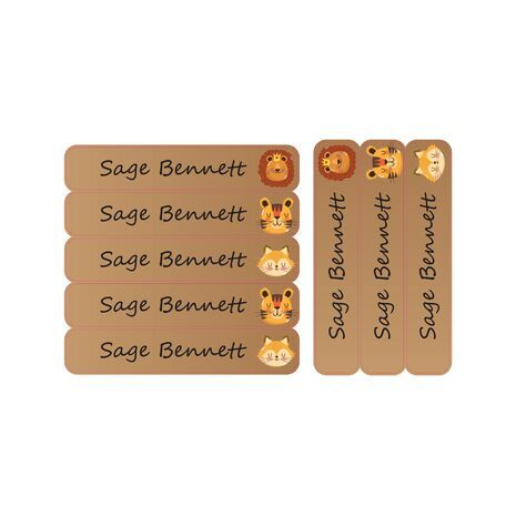 King Lion-Pack of 30 Large waterproof labels