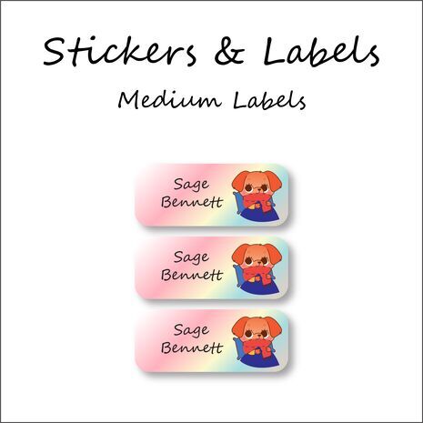 Sleepy Dog-Pack of 30 Classic Waterproof Labels