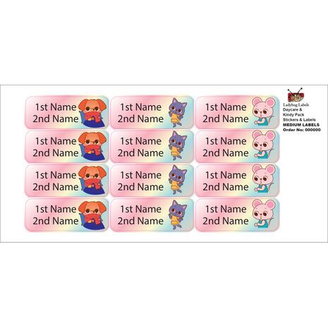 Sleepy Dog-Pack of 30 Classic Waterproof Labels