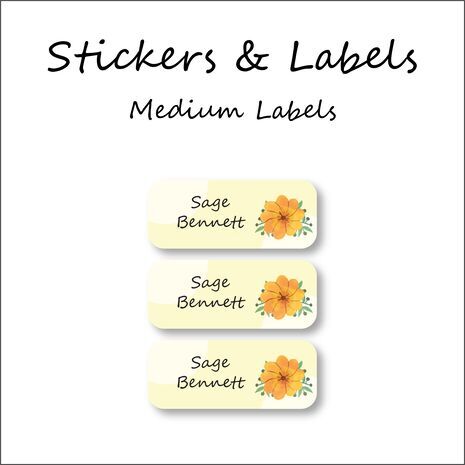 Turning Flower-Pack of 30 Classic Waterproof Labels