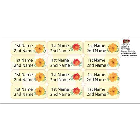 Turning Flower-Pack of 30 Classic Waterproof Labels