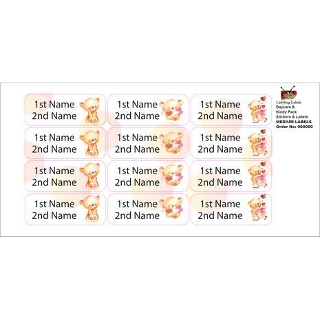 Teddy Bear-Pack of 30 Classic Waterproof Labels