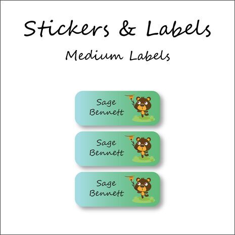 Honey And Bear-Pack of 30 Classic Waterproof Labels