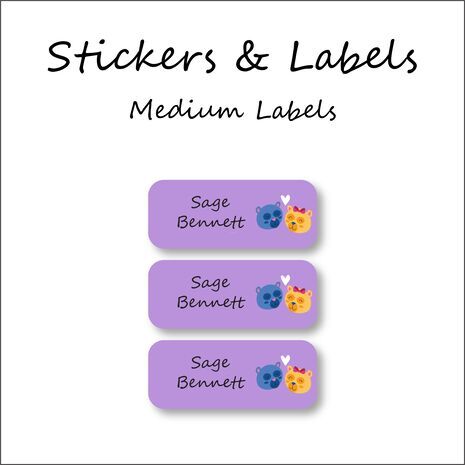 Love Bears-Pack of 30 Classic Waterproof Labels
