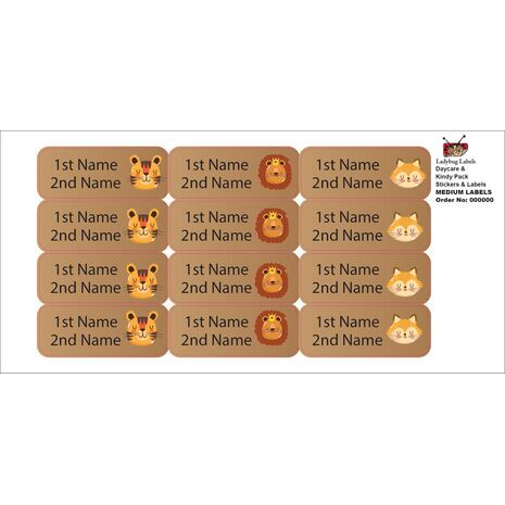 King Lion-Pack of 30 Classic Waterproof Labels