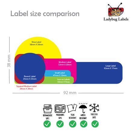 King Lion-Pack of 30 Classic Waterproof Labels