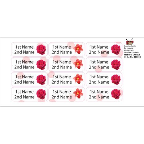 Red Rose-Pack of 30 Classic Waterproof Labels