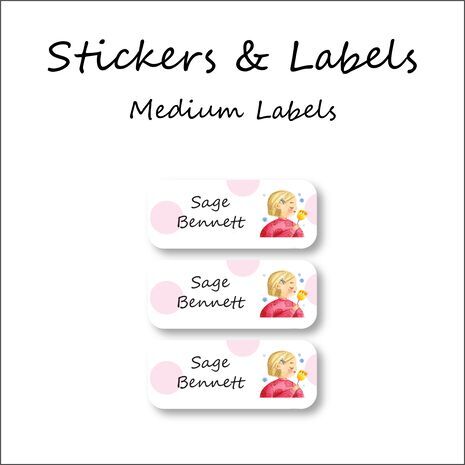 Painter Girl-Pack of 30 Classic Waterproof Labels