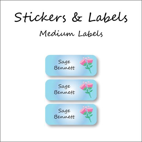 Sundae Flower-Pack of 30 Classic Waterproof Labels