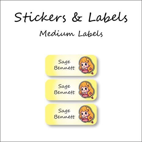 Cherry Girl-Pack of 30 Classic Waterproof Labels