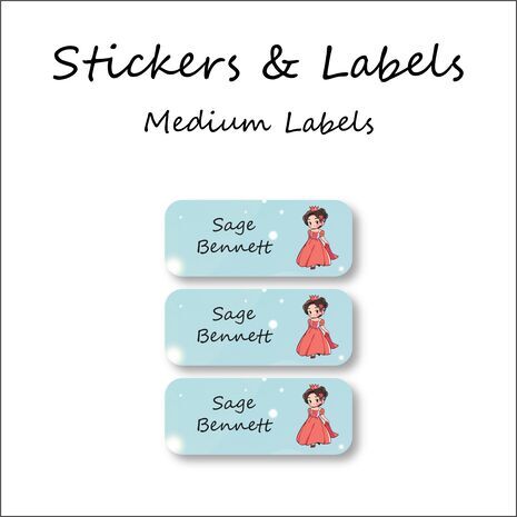 Rose Princess-Pack of 30 Classic Waterproof Labels