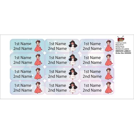 Rose Princess-Pack of 30 Classic Waterproof Labels