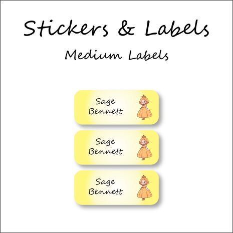 Elegant Princess-Pack of 30 Classic Waterproof Labels