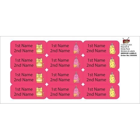 Lazy Cat-Pack of 30 Classic Waterproof Labels