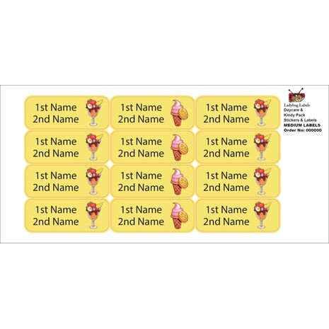 Ice Cream-Pack of 30 Classic Waterproof Labels