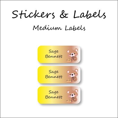 Cute Teddy Bear-Pack of 30 Classic Waterproof Labels