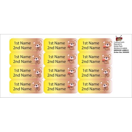 Cute Teddy Bear-Pack of 30 Classic Waterproof Labels