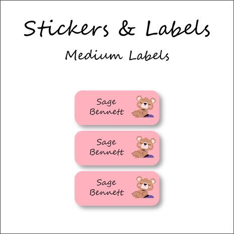 Tedy Bear-Pack of 30 Classic Waterproof Labels