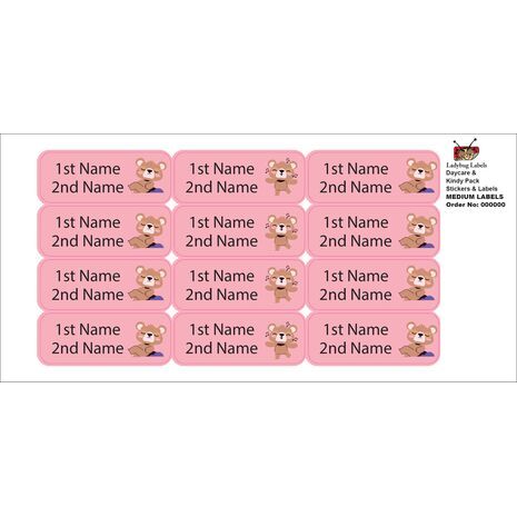 Tedy Bear-Pack of 30 Classic Waterproof Labels