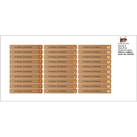 King Lion-Pack of 30 Pencil Waterproof Labels