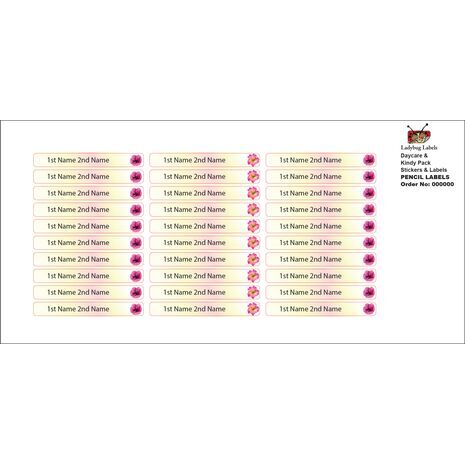 Wild Orchid Flower-Pack of 30 Pencil Waterproof Labels