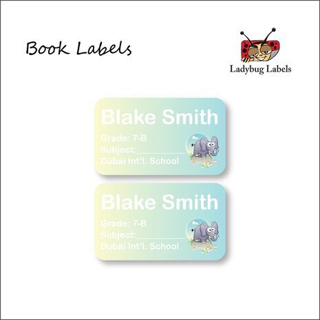 Bubble Hippo-Pack of 40 Book Labels