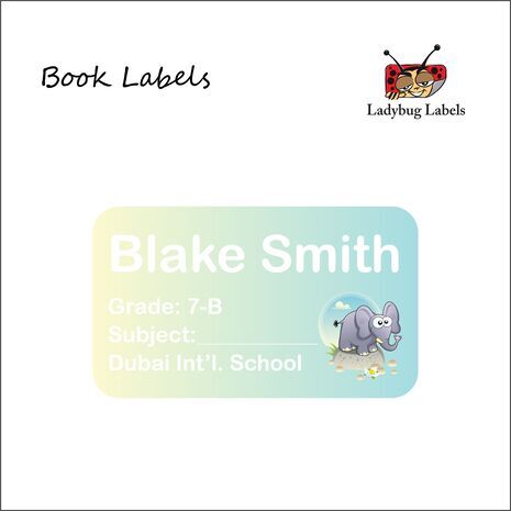 Bubble Hippo-Pack of 40 Book Labels