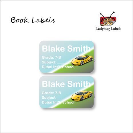 Racing Cars-Pack of 40 Book Labels