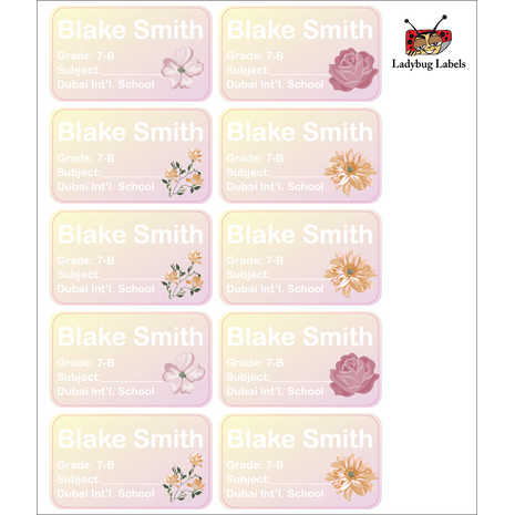 Dessert Rose-Pack of 40 Book Labels