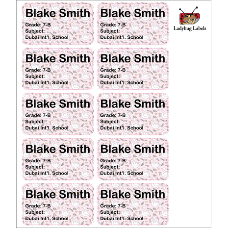 Leafy Duck-Pack of 40 Book Labels