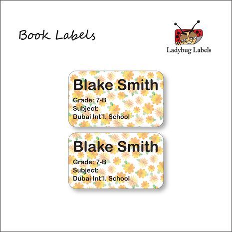 Autumn Flowers-Pack of 40 Book Labels