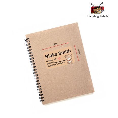 Bow Teddy-Pack of 40 Book Labels