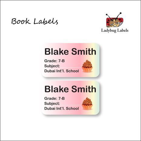 Kiwi Cupcake-Pack of 40 Book Labels