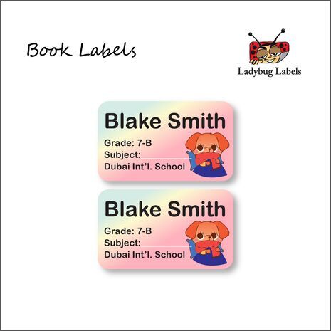 Sleepy Dog-Pack of 40 Book Labels