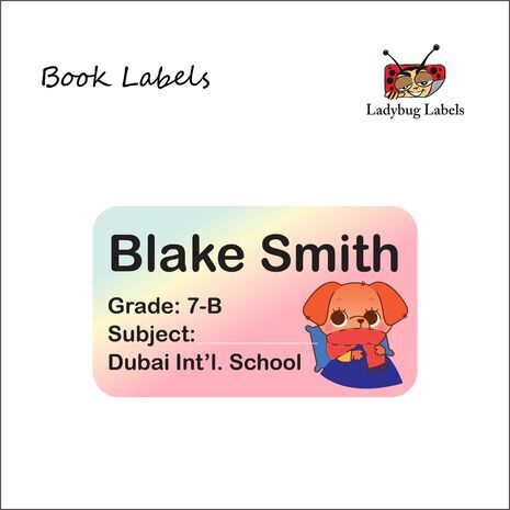 Sleepy Dog-Pack of 40 Book Labels