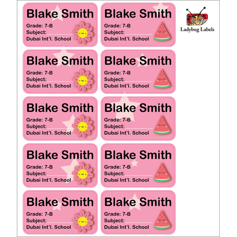 Watermelon-Pack of 40 Book Labels