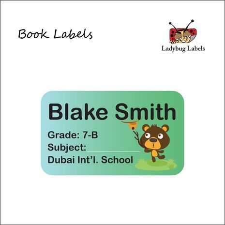 Honey & Bear-Pack of 40 Book Labels
